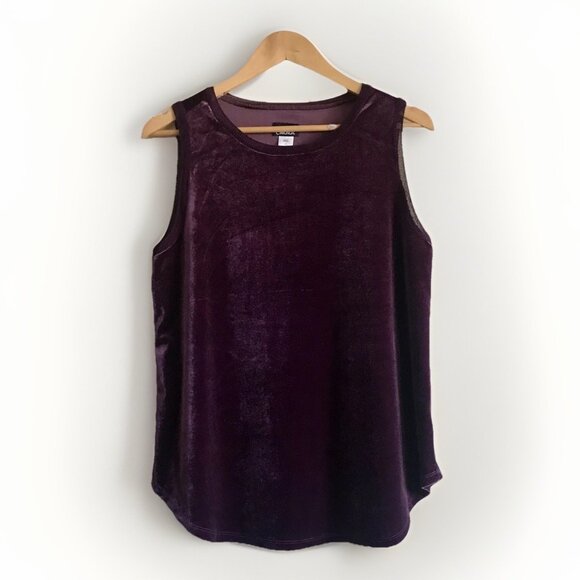 Simply Emma Purple Velvet Sleeveless Blouse Size 1X Witchcore FairyCore Fall - Picture 2 of 8